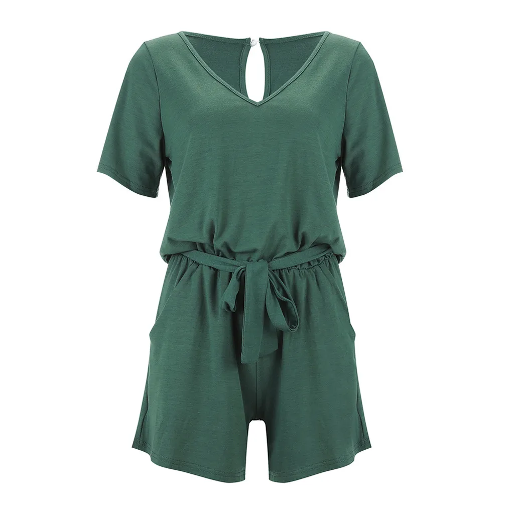 

2020 Lady Jumpsuit Plus Size And Rompers for Women Sexy Short Playsuits S-XL Summer Solid Shorts V-Neck Loose Jumpsuit Bodysuit