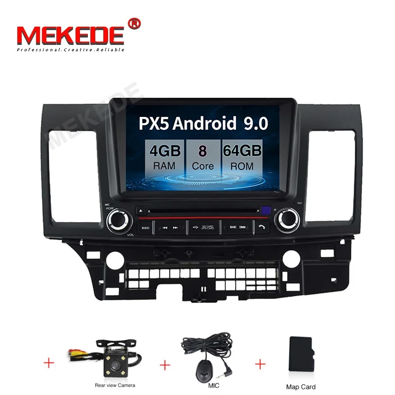 64G dvd camera MEKEDE 4G ram для Mitsubishi Lancer 10 CY 2007-2012 автомобильный Радио Мультимедиа Видео плеер навигация gps Android 9,0 2din 2 din dvd - Цвет: 64G dvd camera