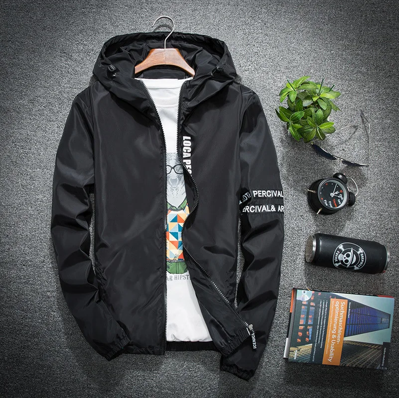 2019 весна осень тонкая ветровка пилот куртка мужская негабаритная masculina Slim Fit Young с