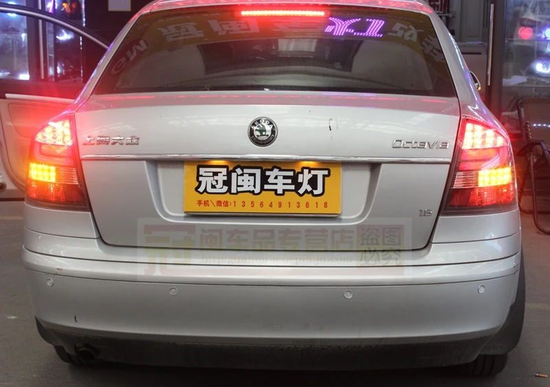 Автомобильный Стайлинг для Skoda Octavia Задние фонари 2005- Octavia задний фонарь светодиодный задние фары DRL тормоз Обратный Авто аксессуары