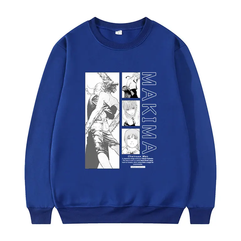 

Anime Chainsaw Man Makima Print Sweatshirt Men Women Oversized Cosplay Clothing Unisex Crewneck Sweatshirts Clothes for Teens