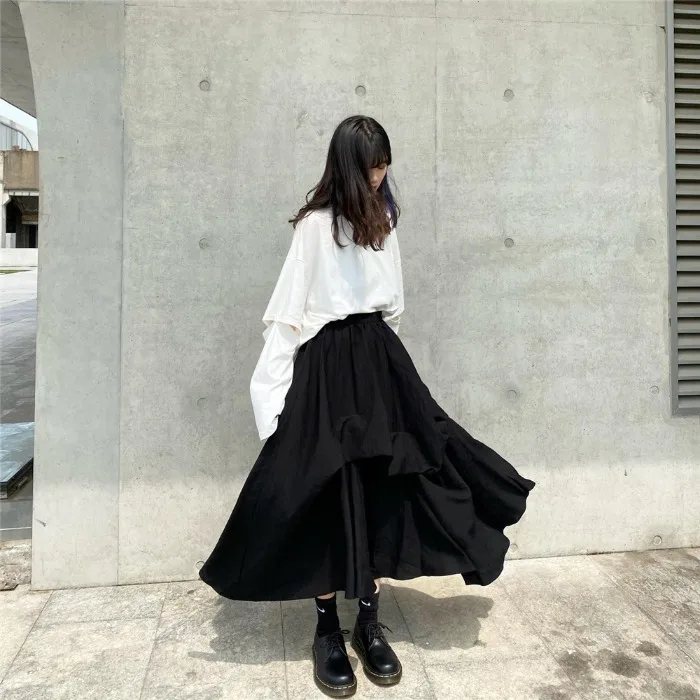 Японский дизайн маленькая Свободная юбка с высокой талией необычная летняя