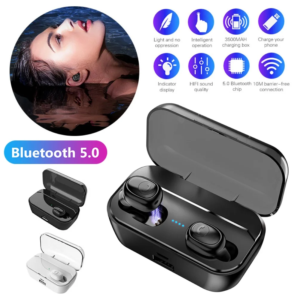 G6S Portable Wireless 5.0 In-Ear Earphone Stereo Touch Control Earpiece With Charge Box Mic | Электроника