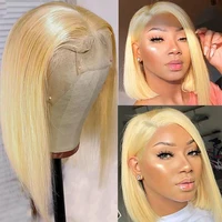 13x4 613 Blonde Brazilian Straight Lace Front Human Hair Bob Wigs 12 14 16 Inch Remy Ombre Bob Lace Front Wigs for Black Women