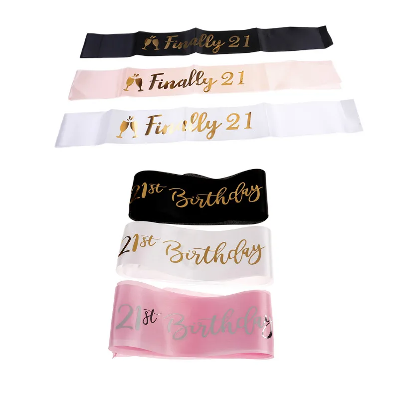 Атласный пояс с блестками на день рождения для девочки украшение вечеринки идея