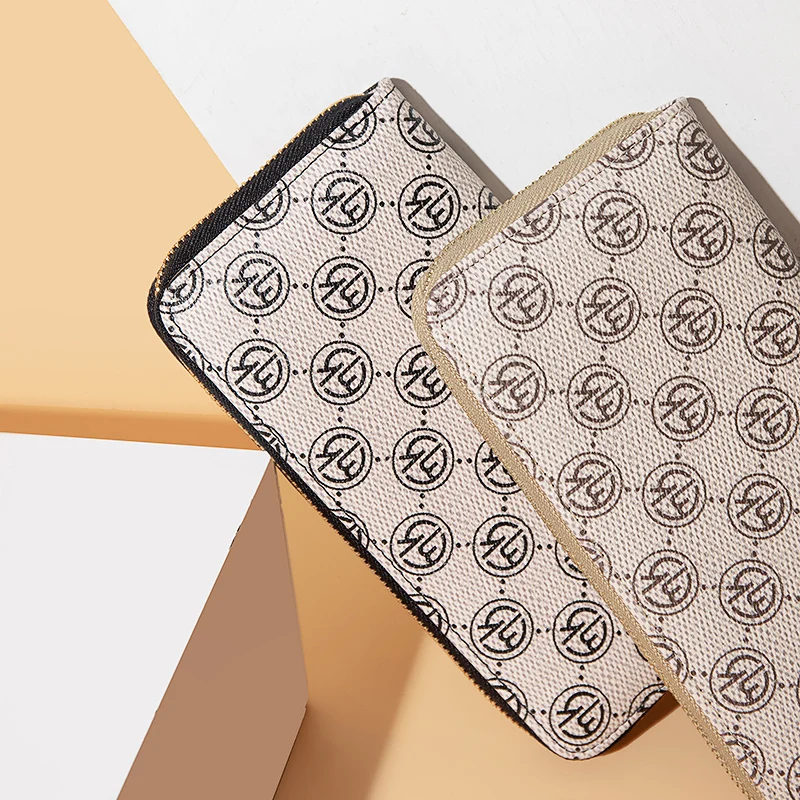 MARRY KORS, женские кожаные кошельки на молнии, бежевый карман для телефона, кошелек, держатель для карт, Женский Длинный кошелек, портмоне, держатель для карт, клатч