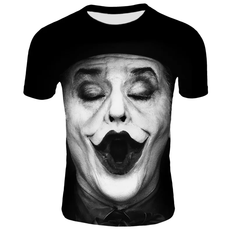 Черная Мужская футболка Joker Horror Movie 3D мужская с рисунком хип-хоп уличная 3d одежда