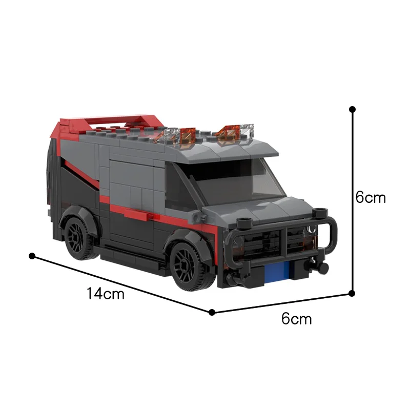 

BuildMoc Technical Car A-TeamING GMC- Vandura Van Model Diy Building Block Brick Toy Children Kids Friend Educational Gift242pcs