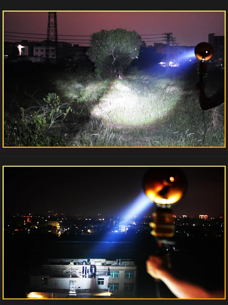 

300W high-power xenon headlamp 100W adjustable focus lamp head 200W HID portable light use 12V battery for night lighting