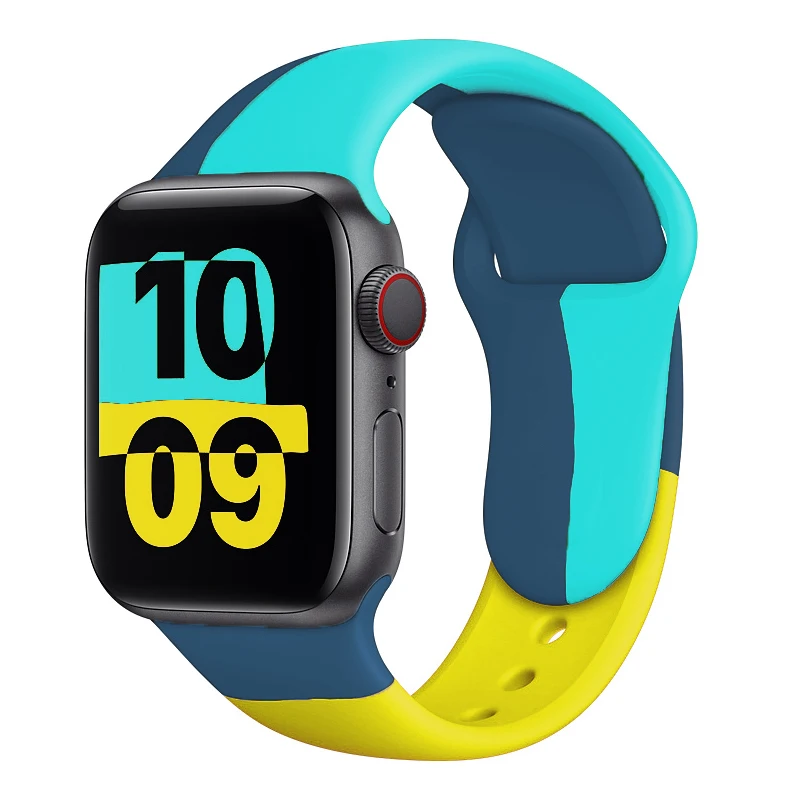 

Silicone band For Apple Watch Strap 44mm 40mm 38mm 42mm Black Unity/Prid smartwatch belt Sports bracelet iWatch serie 6 se 4 3 7