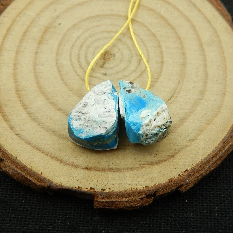 Горячая Распродажа 1 пара натуральный камень Самородок синий опал боковая