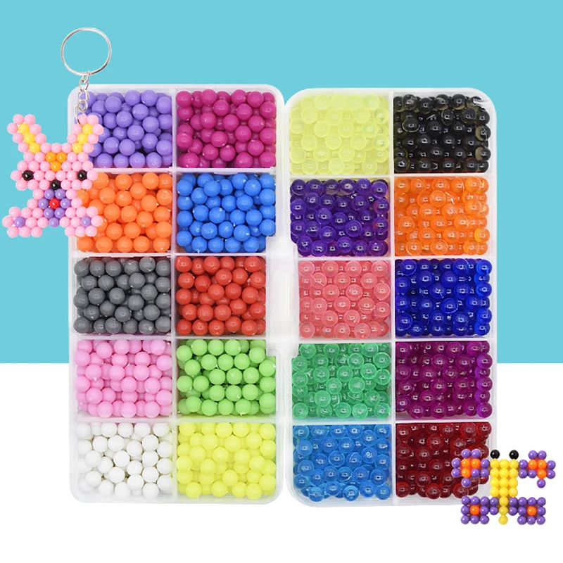 

6000pcs 24 colors Refill Beads puzzle Crystal DIY water spray beads set ball games 3D handmade magic toys for children