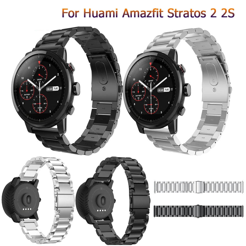 

Fashion strap For Huawei watch GT watch band For Huami Amazfit Stratos 2 2S bracelet 22mm classic Stainless steel Belt Wristband