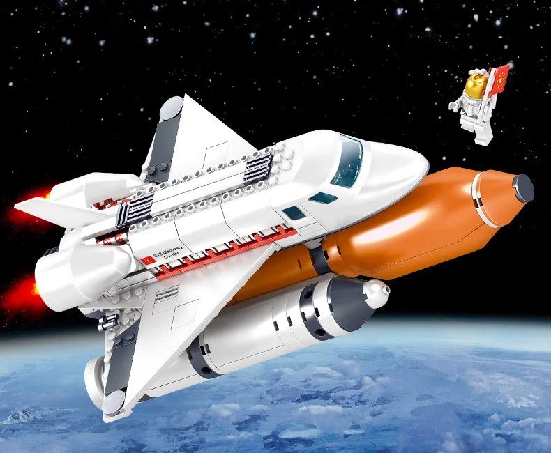 Космические приключения кирпичи Spaceport шаттл старт центр ракета строительные
