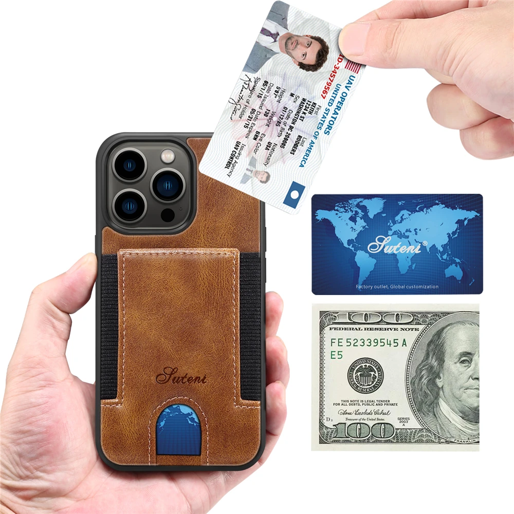 

Чехол для iPhone 13 Pro Max 12 Mini 11 с отделением для кредитных карт