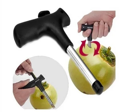 The Coconut Opener Tool 1Pcs Black Coco Water Punch Tap Drill Straw Open Hole Cut Gift Fruit Openers Tools Kitchen Gadgets | Дом и сад