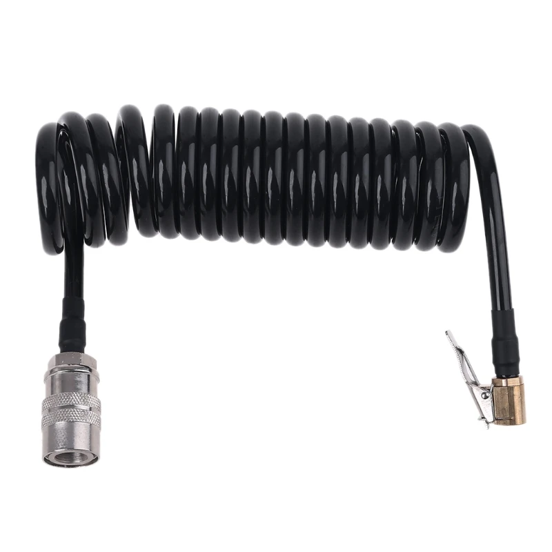 

3/5/7/10/15m Recoil Flexible Air Hose Compressor Fitting Tire Inflatable Tube with Quick Air Chuck & fast connect female T3EF