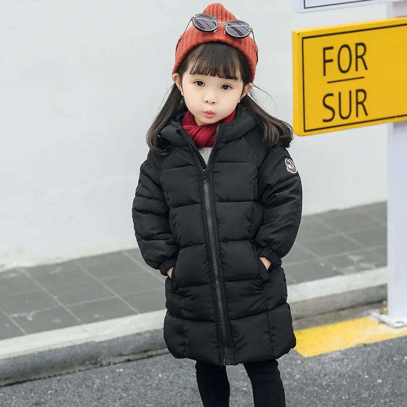 Новая детская куртка на утином пуху длинные пальто с капюшоном и меховым