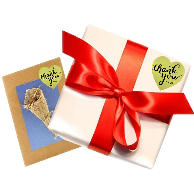 

500pcs/Roll Golden Love Label Sticker Thank You Sticker Seal Label Scrapbook Wedding Holiday Party Supplies 1 inch 2.5cm