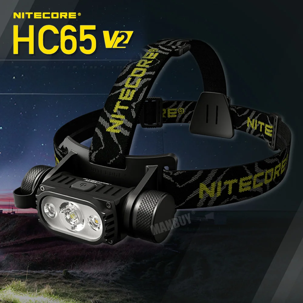 Nitecore HC65 v2 USB Rechargeable 1750LM LED Headlamp with 18650 Battery Outdoor Hunting Camping Running Headlight Free Shipping