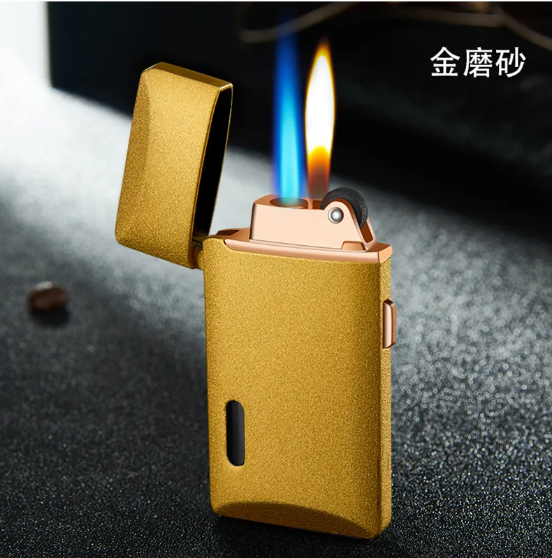 2018 новая компактная струйная зажигалка газовая плоская ветрозащитная