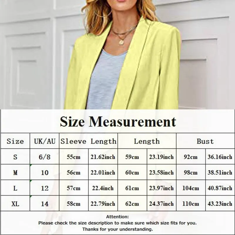 

Women Autumn Career Blazers Jacket 2020 New Simple Pockets Long Sleeve Work Suit Coat Office Lady Elegant Blazers Cardigan