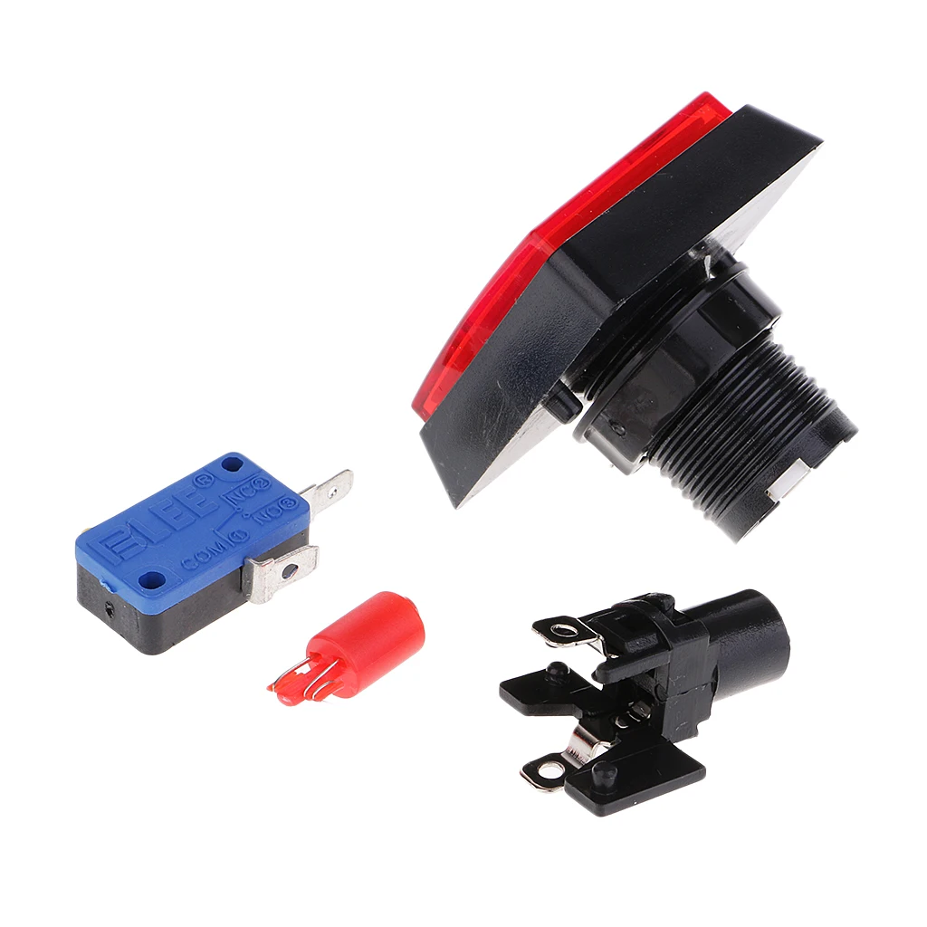 Rectangle Arcade Machine Game Button with led lamp illuminated | Спорт и развлечения