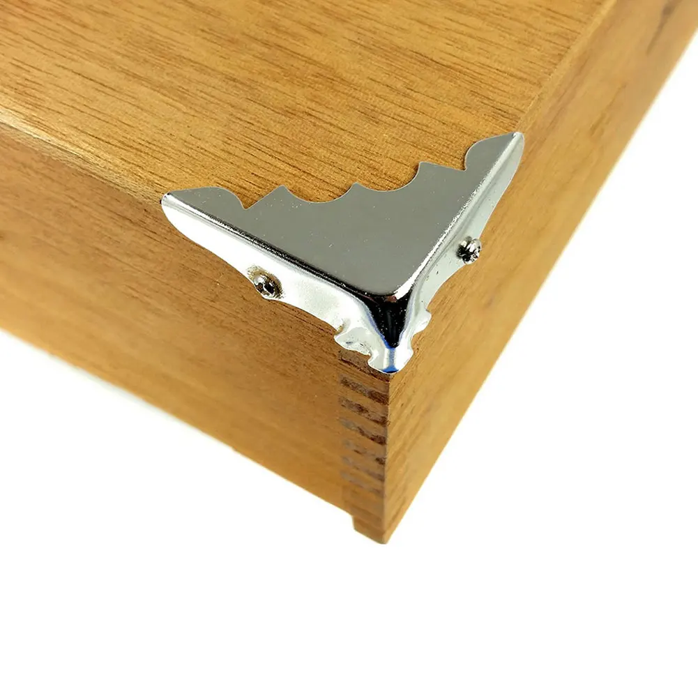 

4pcs Brand New Mini Decor Antique Furniture Silvery Jewelry Chest Wine Box Wooden Case Iron Metal Corner Wooden Protector Nail