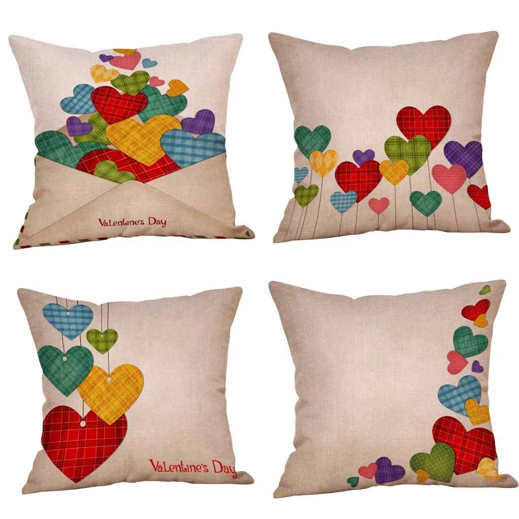 Чехол для подушки красный украшение на День святого Валентина наволочка