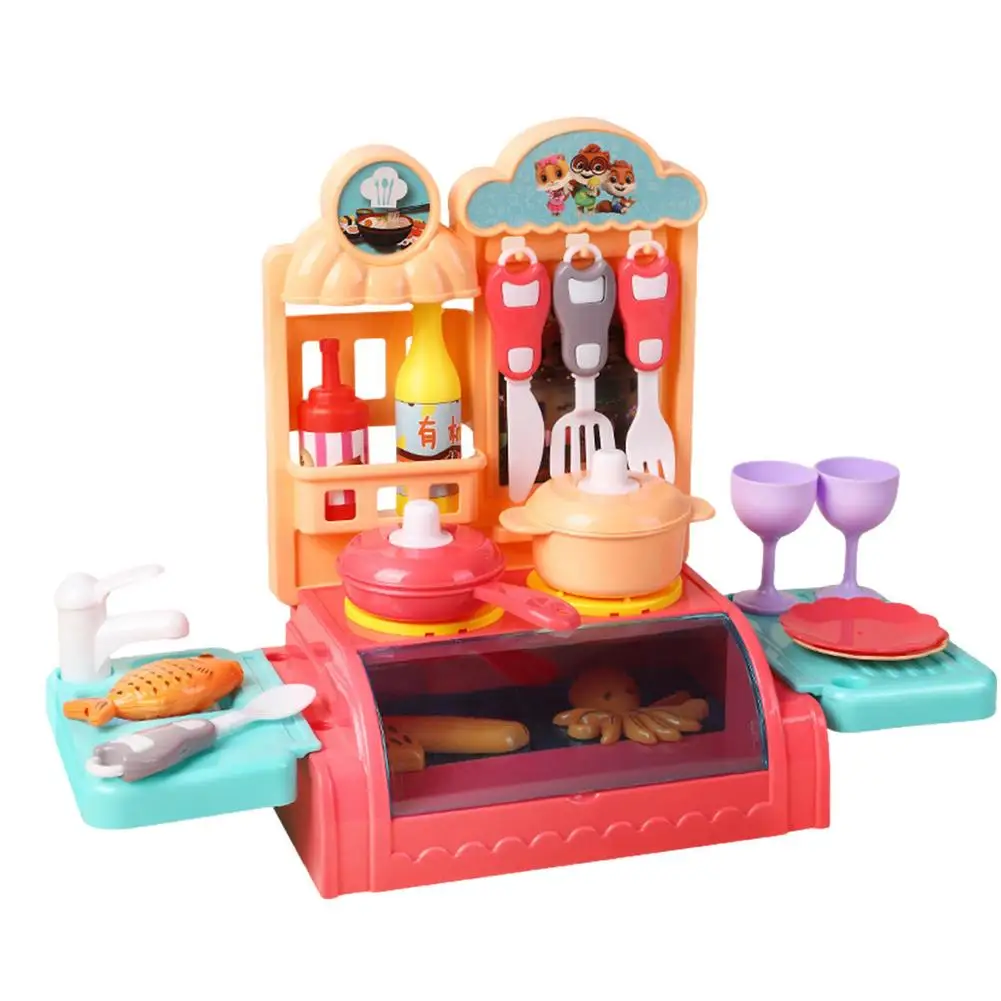

Kids Kitchen Playhouse Set Educational Toy Role Playing Playset Mini Pretend Play Kitchen Cookware Toy Set Family Cooking Gift