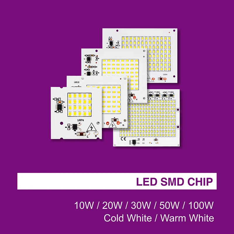 Светодиодный чип SMD Smart IC 220 В 100 Вт 50 30 20 10 1 шт. 2 5 DIY для наружного прожектора