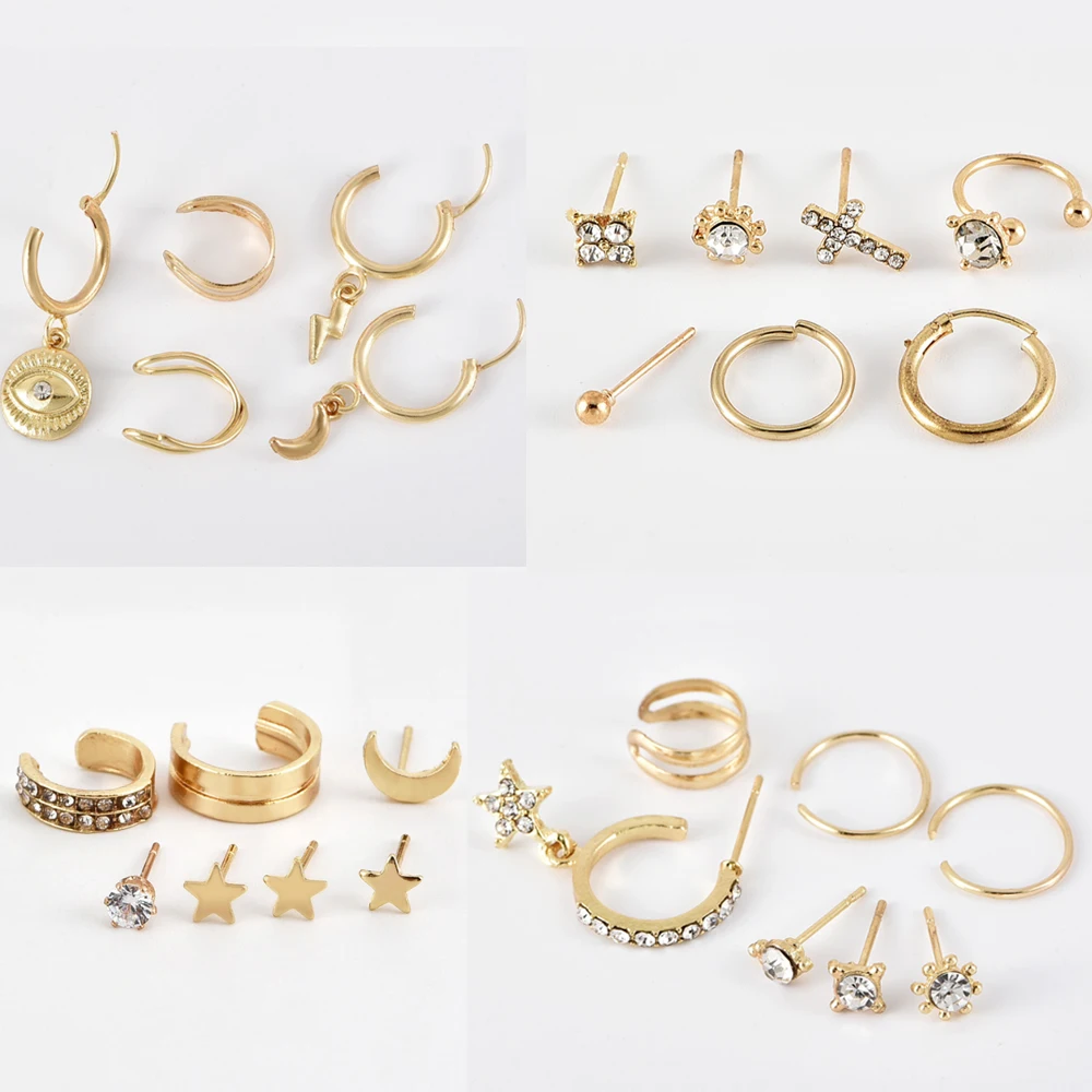 Женские серьги гвоздики в богемном стиле 7 шт.|Серьги-гвоздики| |