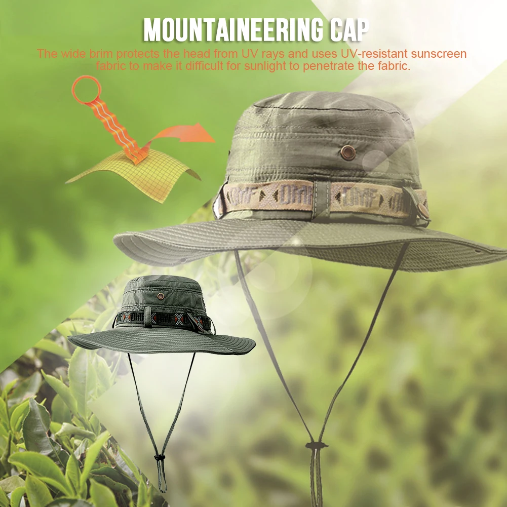 

Fishing Cap Waterproof Bucket Hat Outdoor Boonie Shade Hats Summer UV Protection Sun Cap Boonie Fishing Camouflage Caps