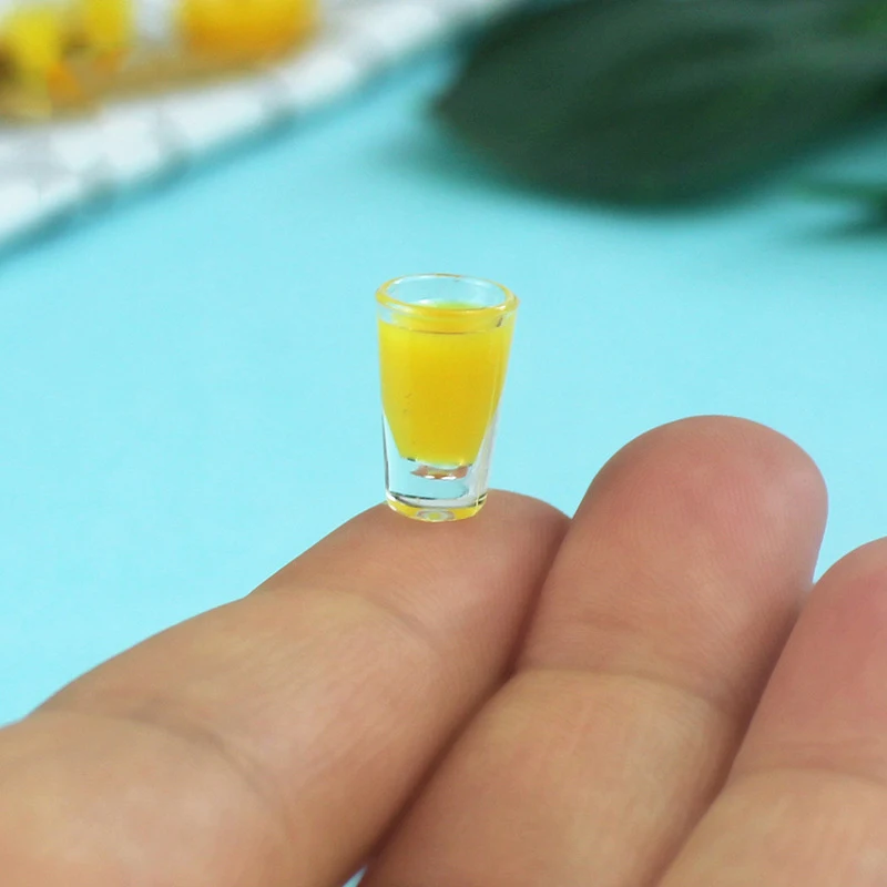 1:12 из смолы кукольный домик мини лимонное молоко чай чашка для воды Кухонные аксессуары для миниатюрного кукольного домика чашки игрушки Кукольный дом украшения подарки - Цвет: A2