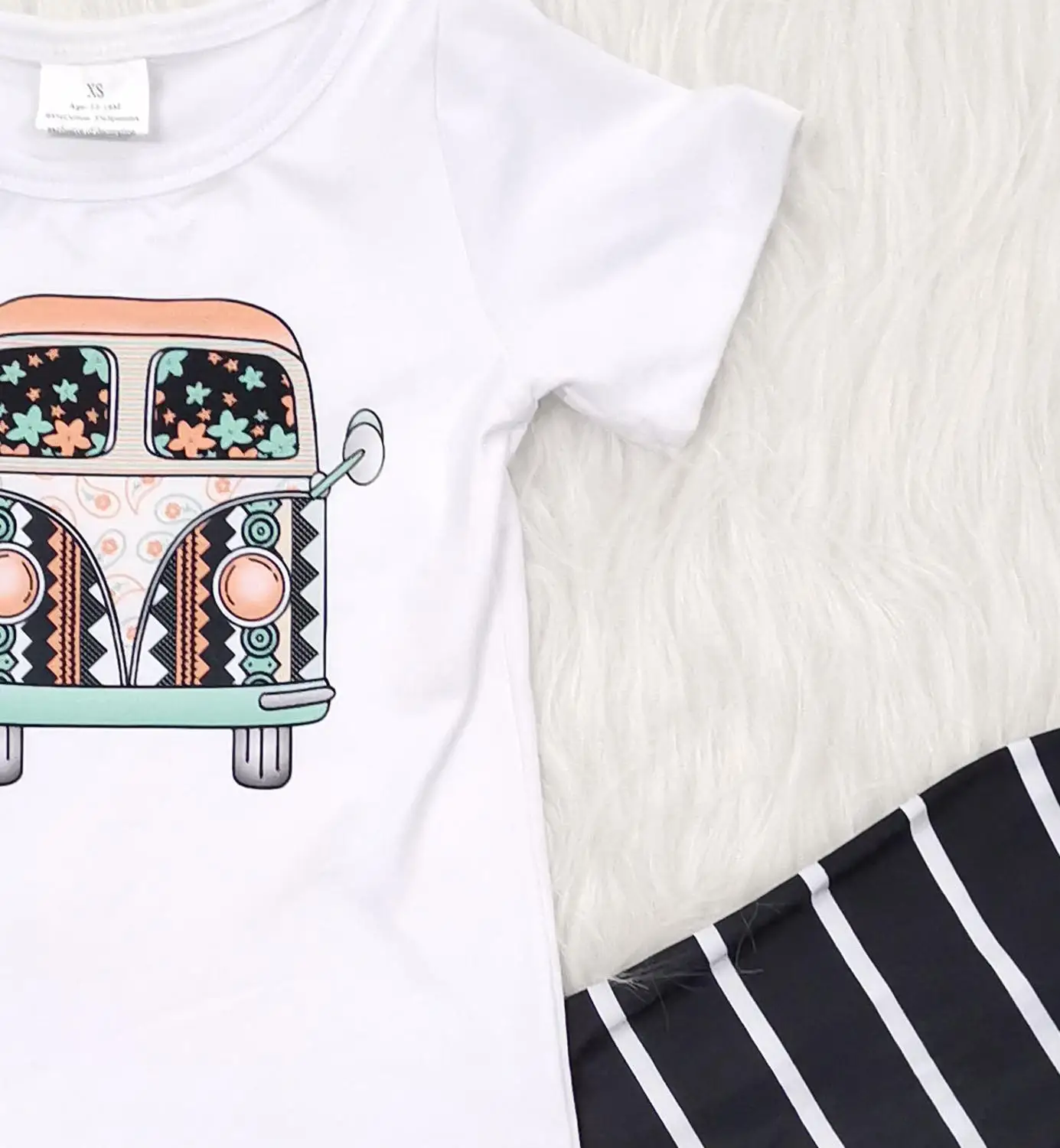 Одежда для маленьких девочек красивый шикарный топ + полосатые брюки с коротким