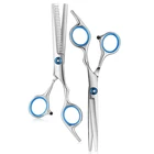 6,0 7,0 7,5 дюймов синий круглый наконечник Блант японская сталь тоньше парикмахерский филировка Стрижка волос Прямые Ножницы