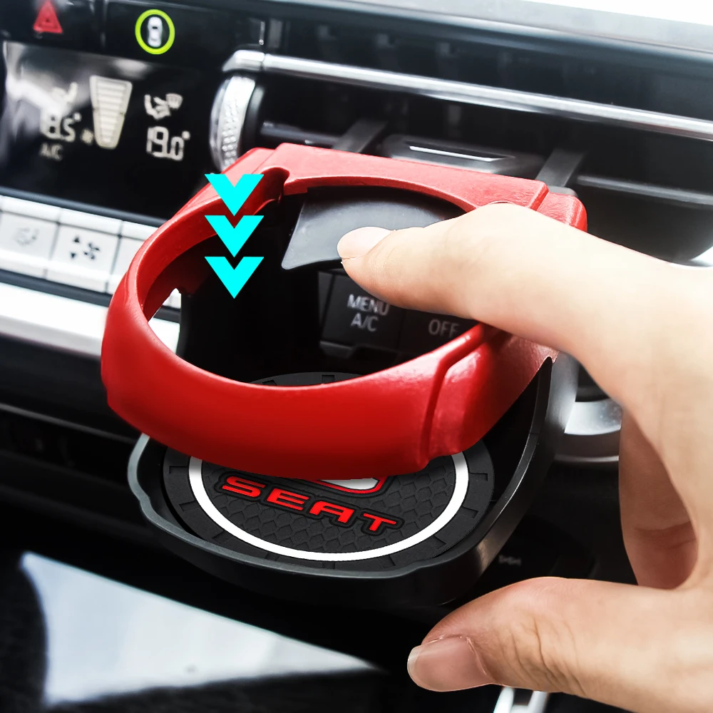 

4 Colors Car Air Outlet Drink Cup Holder Water Bottle Stands With Coaster For SEAT Leon Ibiza Alhambra Exeo Ateca Arona Styling