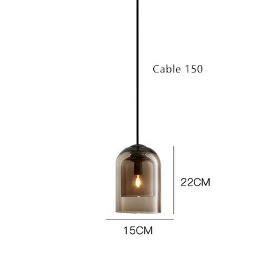 Amber glass Дымовые серые янтарные стеклянные люстры для столовой освещение спальня Подвеска у кровати лампа Лофт подвесной светильник E14 110 V/220 V подвеска - Цвет корпуса: Amber glass
