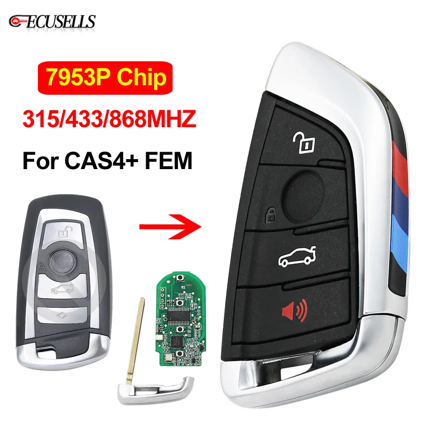 3 + 1/4 кнопка дистанционного управления автомобильный ключ 315 МГц 433 868 7953P чип для BMW