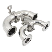 304 stainless steel elbow sanitary fitting 19mm 25mm 32mm 38mm 45mm 51mm 57mm 63mm pipe od feerule tri clamp silicon gasket