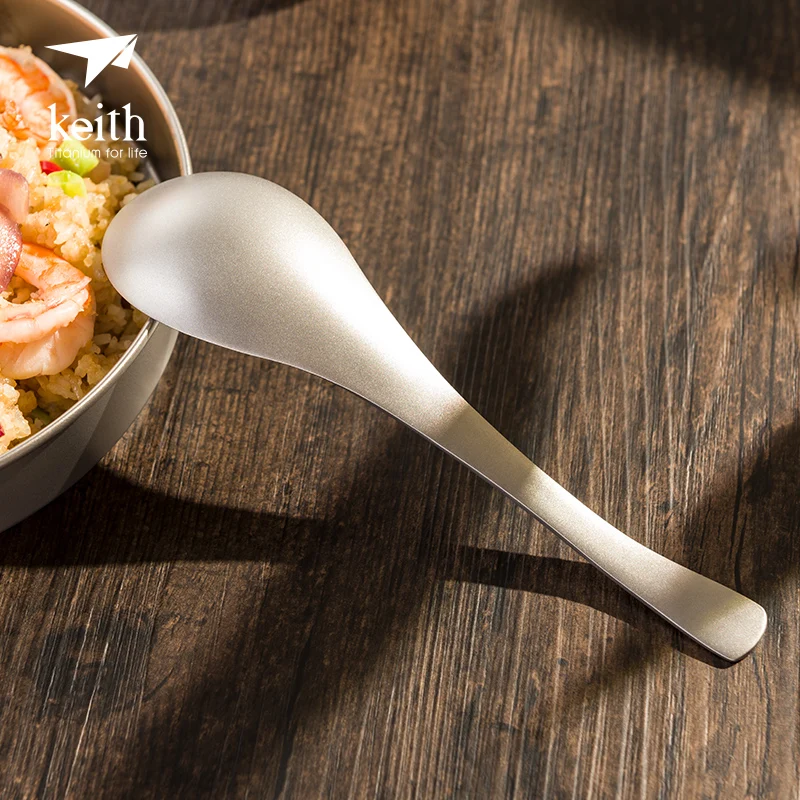 KEITH Открытый Чистый Титановый Посуда Для Кемпинга, Походов, Пикника Ложка Портативный Здоровый Ужин 170мм TI5204.
