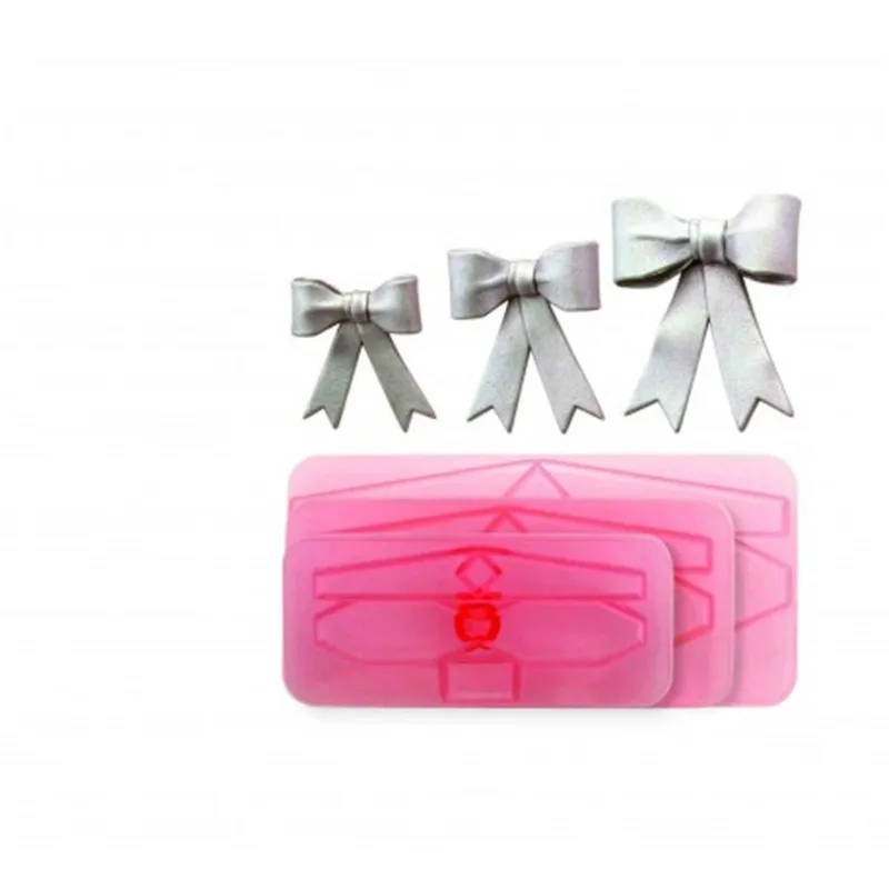 

3Pcs/lot 3D Bowknot Plastic Cake Chocolate Cookie Cutter Bow Tie Cake Tool Biscuit Fondant Mold Decorating Tools IC883508