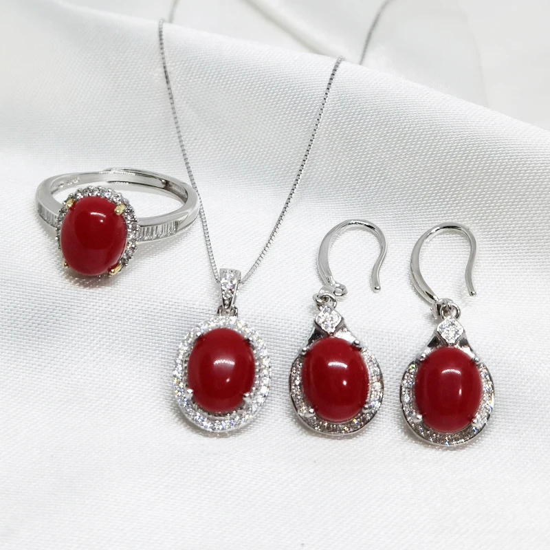 Женский комплект ювелирных изделий MeiBaPJ Свадебный из кольца и ожерелья с