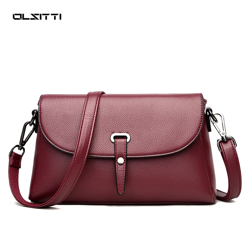

OLSITTI High Quality PU Leather Shoulder Bag for Women 2021 New Fashion Small Square Bag Multi Pockets Ladies Crossbody Bag