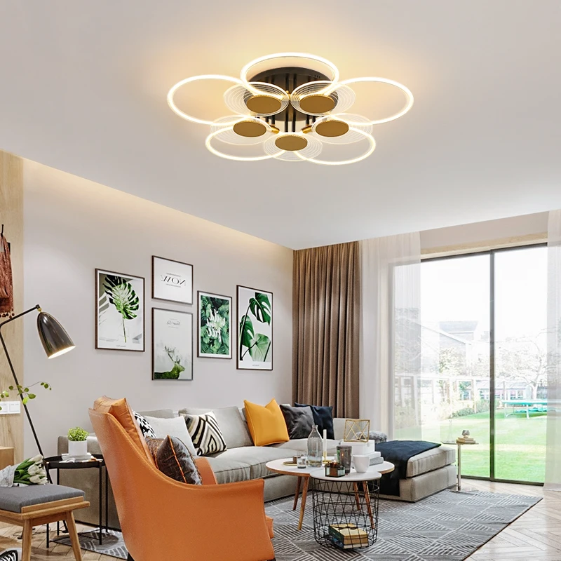 

Circle led Chandelier For Bedroom Home Living Room Chandelier Modern Led Ceiling Ring Lamp Lighting Fixture Indoor Decorate