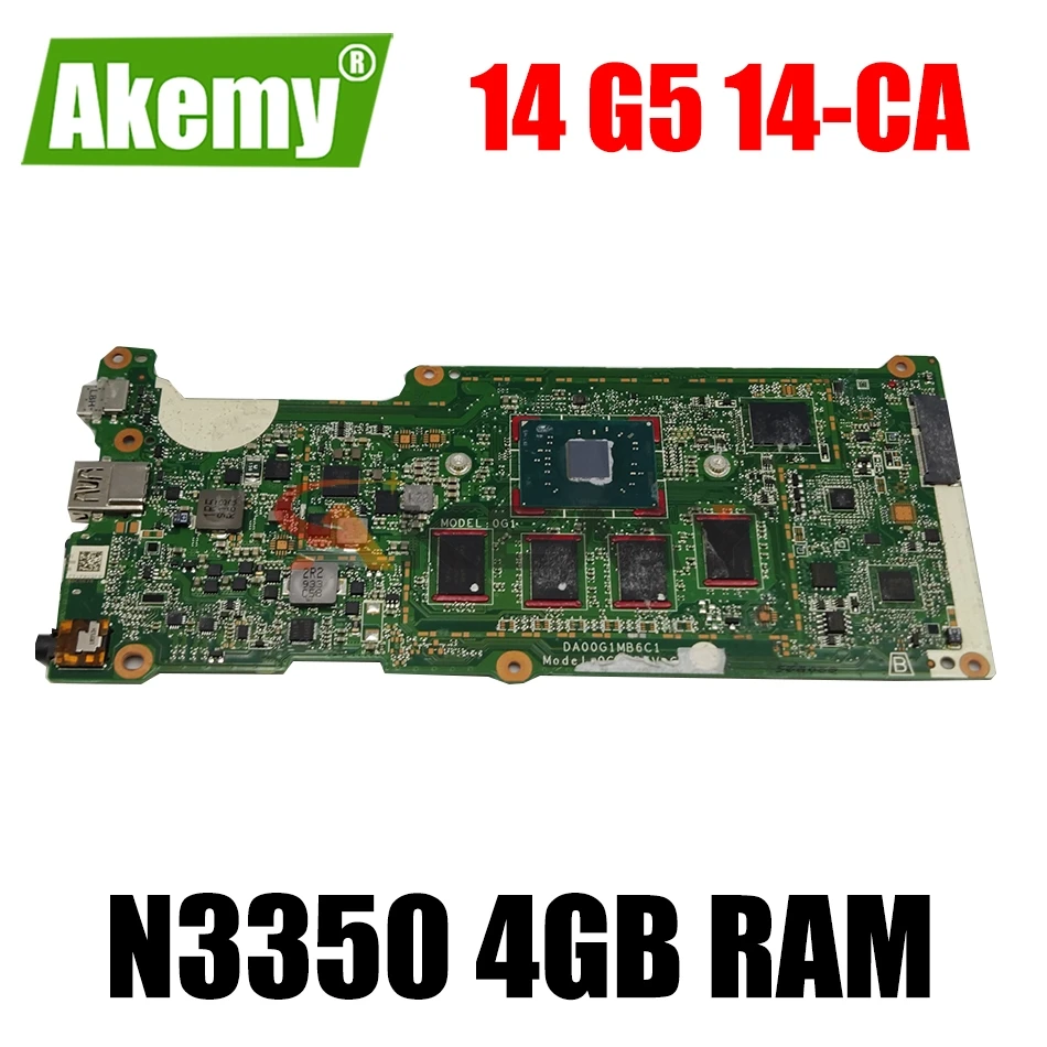 

L14340-001 DA00G1MB6C1 DA00G1MB6C0 для ноутбука HP Chromebook 14 G5 14-CA, материнская плата с процессором N3350, 4 Гб ОЗУ, 100% полностью протестирована