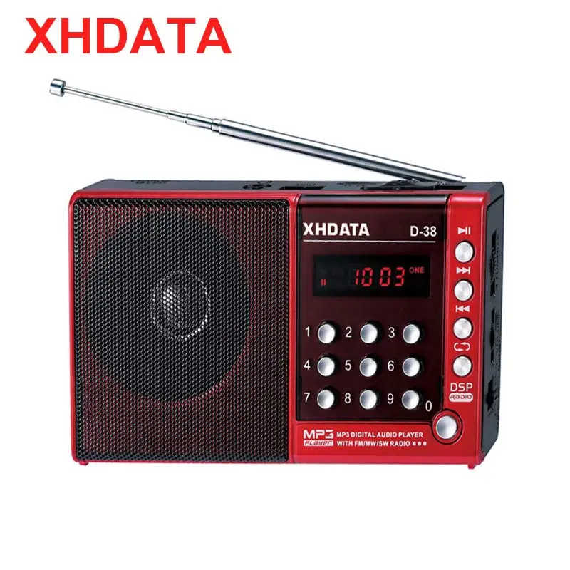 XHDATA D-38 FM стерео радио MW/SW/MP3-плеер экран DSP Vollband портативное радио(английский/немецкий/японский/русский Руководство пользователя