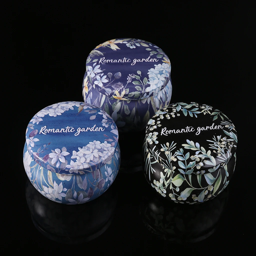 Retro Round Tin Box Tea Candy Jewelry Coin Storage Container Case Candle Holder Wedding Favor Gifts