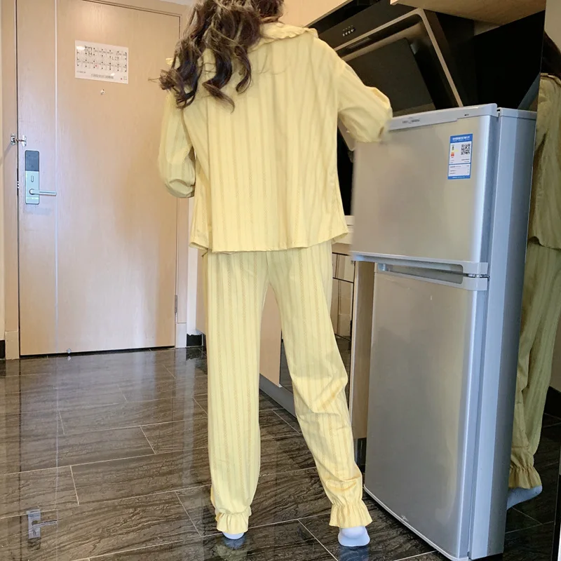 

Ladies Pajamas Princess Style Sweet Ruffle Spring/Autumn Long Sleeve Pajamas Home Clothes Set Loungewear