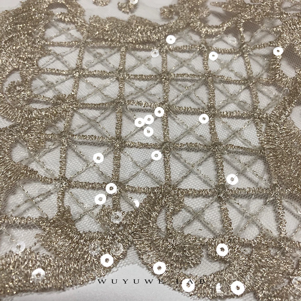 Кружевная аппликация с прозрачными блестками кружевная вышивка цвета